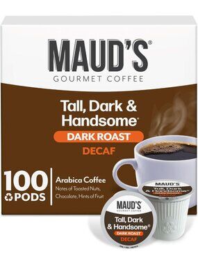Decaf Dark Roast Coffee Pods - 100ct Single Serve for Keurig - Smooth & Rich